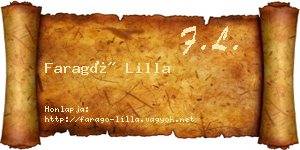 Faragó Lilla névjegykártya